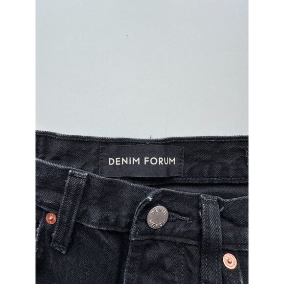 Aritzia DENIM FORUM Bonet High Rise Loose Black Rip Straight Leg Jeans, Size 26 - Picture 10 of 13